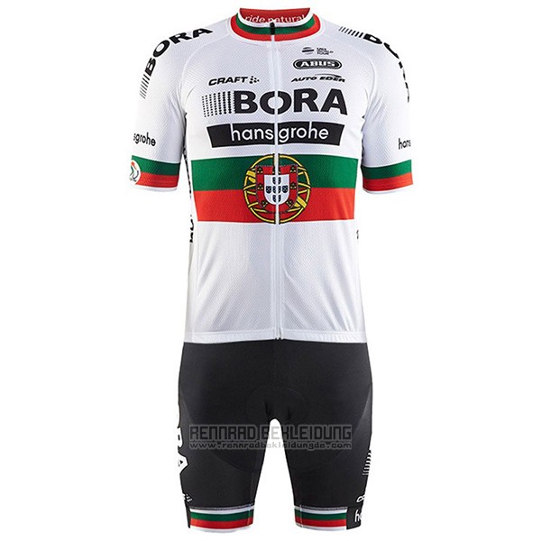 2017 Fahrradbekleidung Bora Champion Portogallo Trikot Kurzarm und Tragerhose